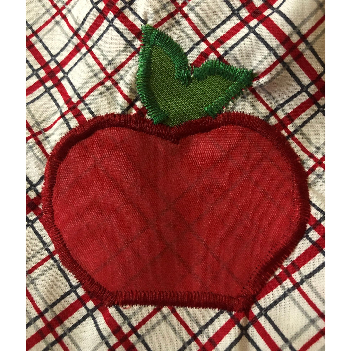 Oster Dust Cover.  Embroidered Apple-Red checkered