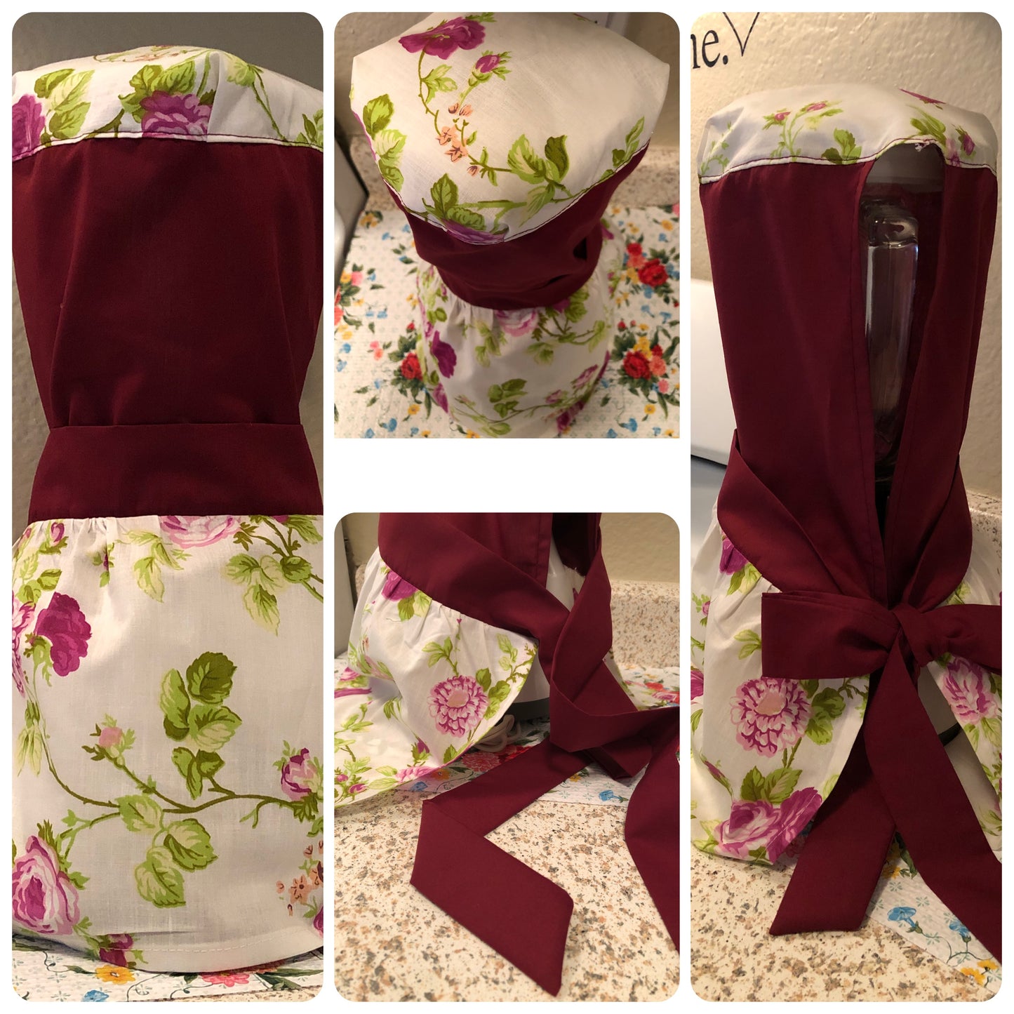 Dust Cover for OSTER. Purple Blossom- Ribbon to tie a bow.